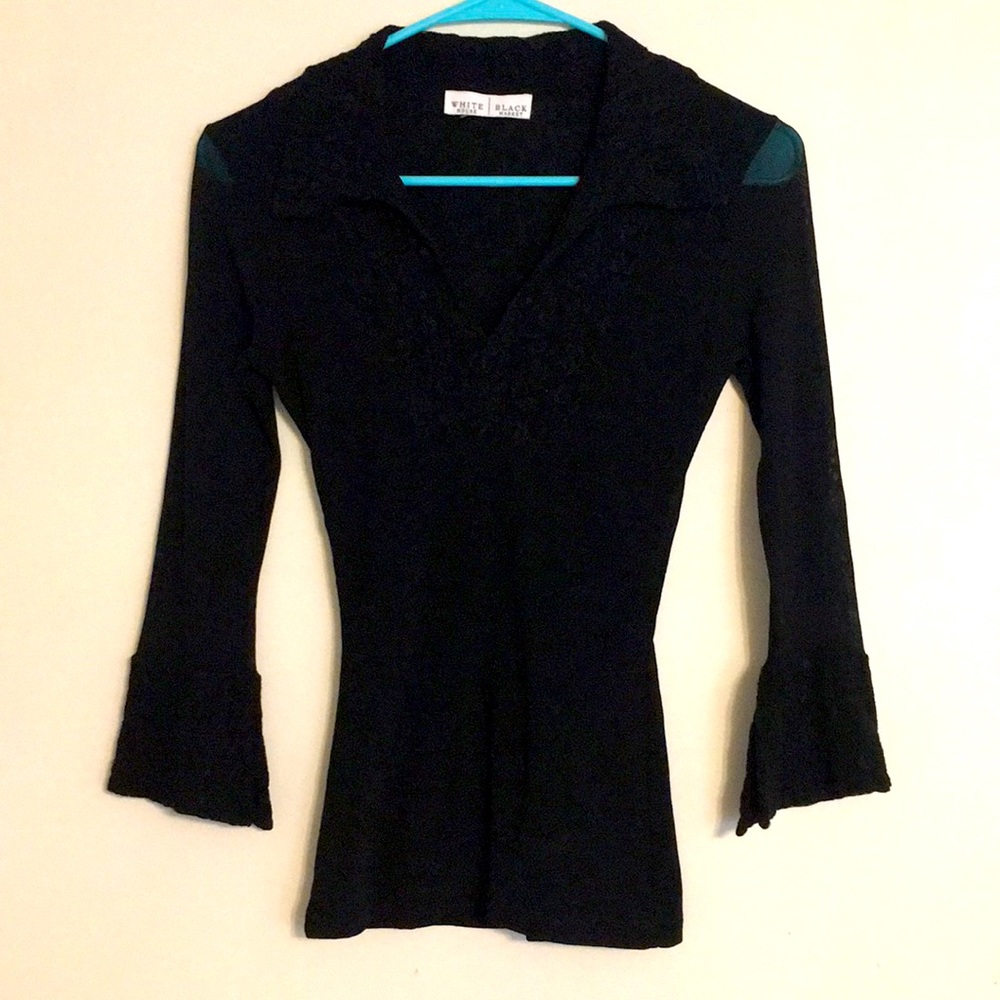 WHBM | Sheer V-Neck Top